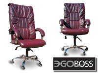 Офисное массажное кресло EGO BOSS EG1001 Maroon в комплектации ELITE натуральная кожа - магазин СпортДоставка. Спортивные товары интернет магазин в Москве 